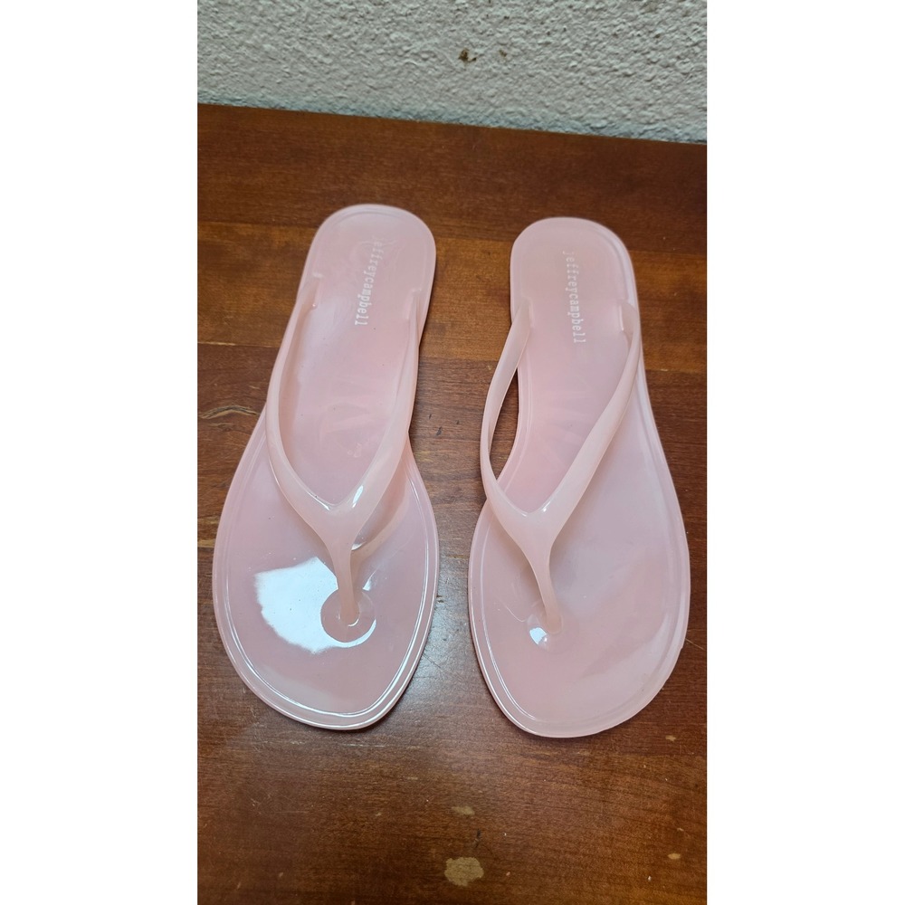 Jeffrey Campbell Jelly Flip Flop Sandals Womens 8 Pink Waterproof Summer Beach
